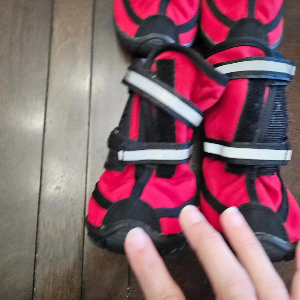 Pssopp Dog Boots Red Reflective Anti Slip Hiking Shoes Set of 4 Size‎ XL
